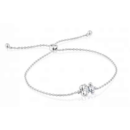 SILVER BRACELET ROCK CRYSTAL BEAR 8,55MM
