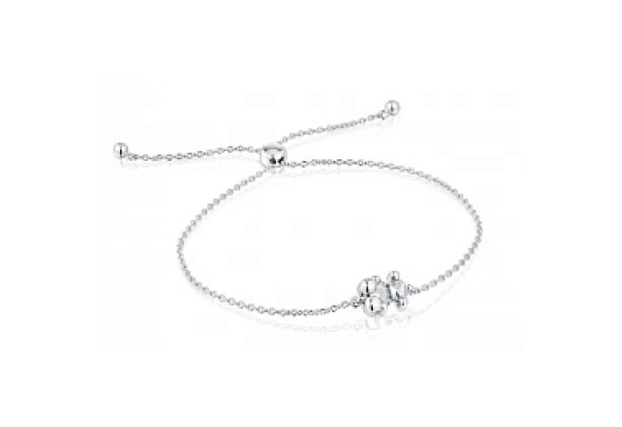 SILVER BRACELET ROCK CRYSTAL BEAR 8,55MM