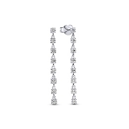 Sterling silver drop earrings with clear cubic zir