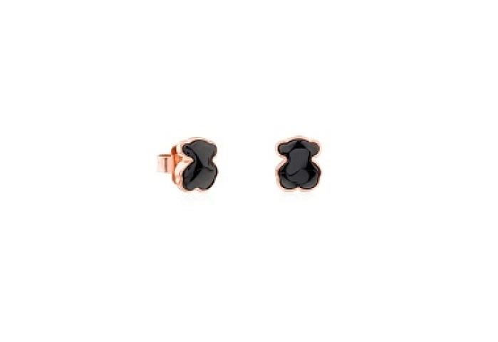 SILVER GOLD PLATED EARRINGS ONYX