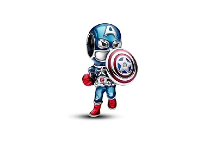 Marvel Captain America sterling silver charm with 